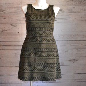 Apt 9 Olive Green Black Geometric Dress L